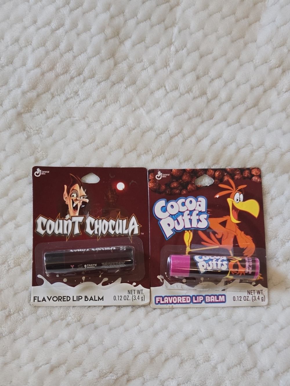NWT Count Chocula & Cocoa Puffs Flavored Lip Balm Duo - Black & Pink